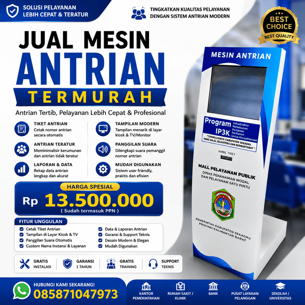 Jual Mesin Antrian DPMPTSP