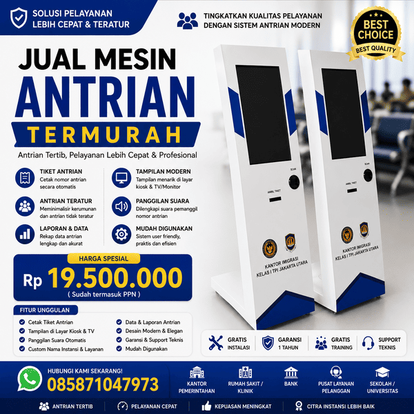 Jual Mesin Antrian Kantor Imigrasi