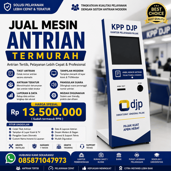Jual Mesin Antrian KPP DJP Pajak