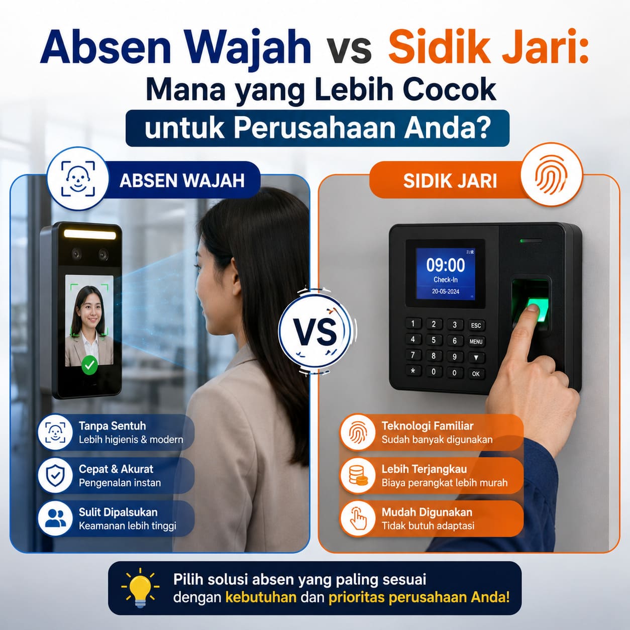 Absen Wajah vs Sidik Jari: Mana yang Lebih Cocok untuk Perusahaan Anda?