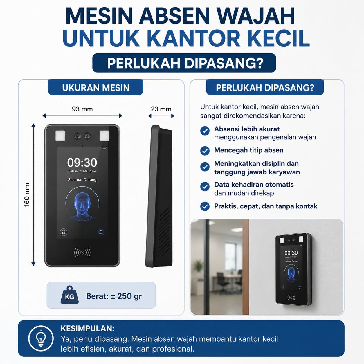 Mesin Absen Wajah untuk Kantor Kecil Anda