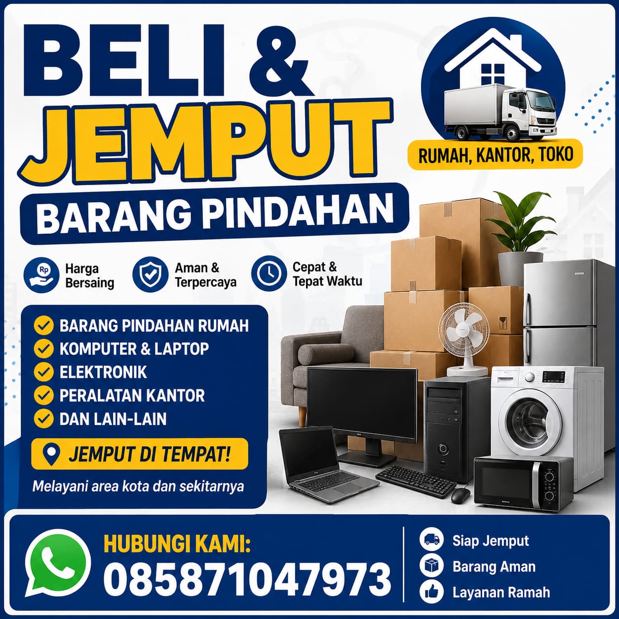Jasa Beli Barang Pindahan Rumah, Komputer, Laptop & Elektronik Harga Tinggi